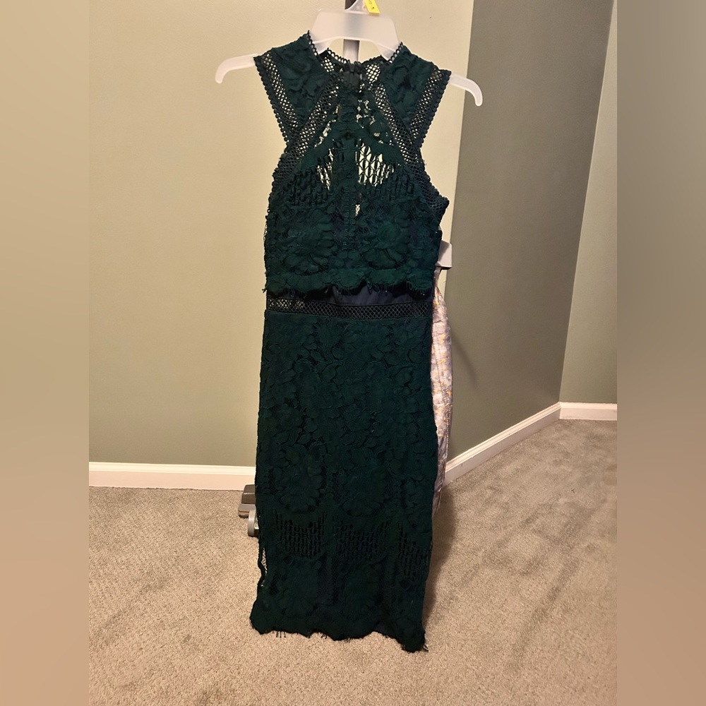 Beautiful lace fitted dress.